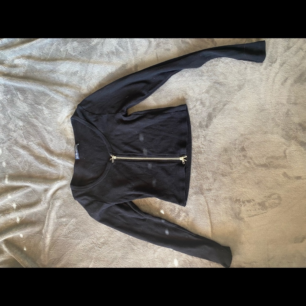 Brandy Melville black zipper crop one size but fits small or medium
